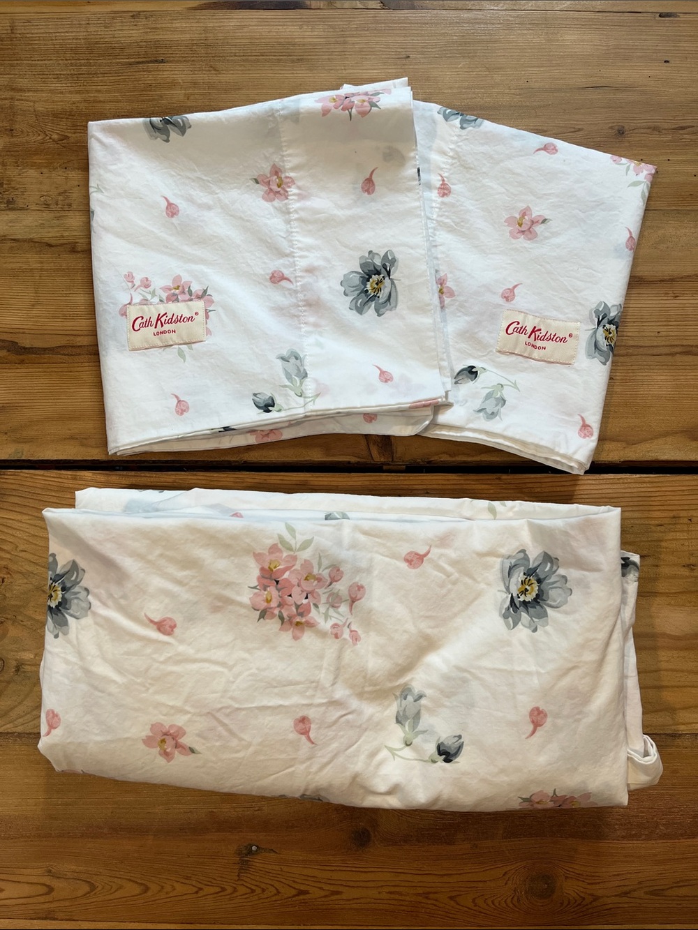 Set/3 CATH KIDSTON *Twin* Flat Sheet & 2-King Pillowcases Floral